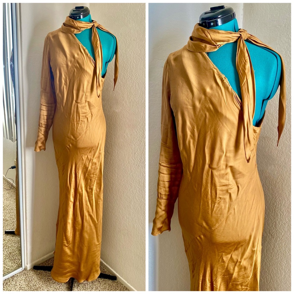 Young Fabulous and Broke Copper Silk Dress L